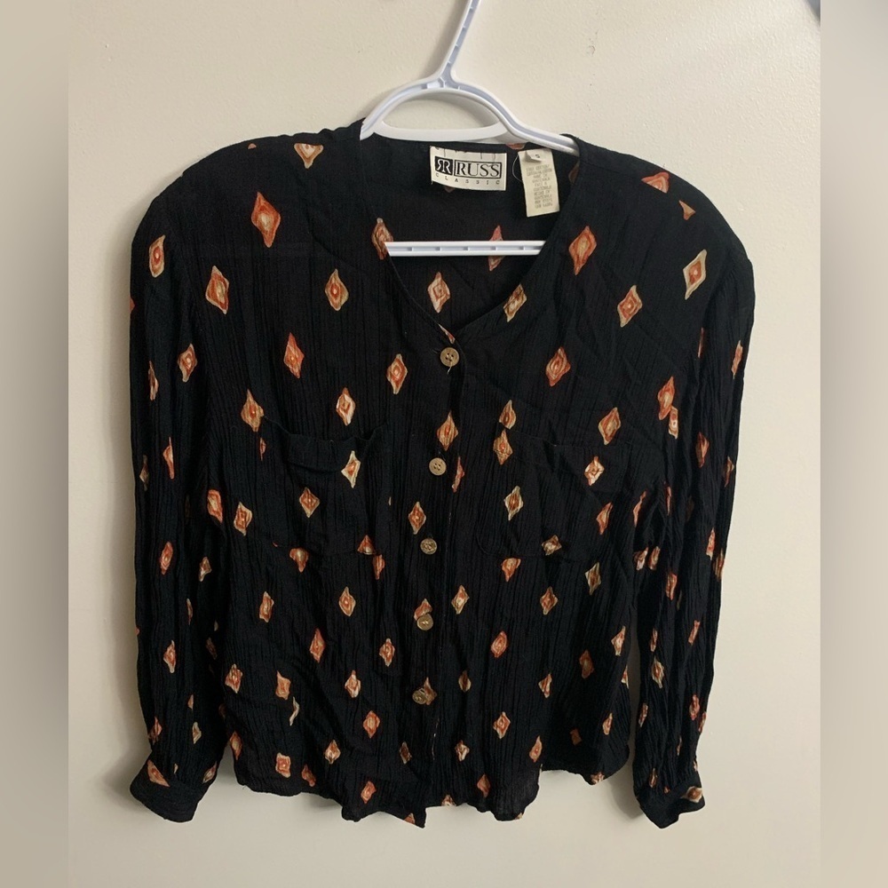 Vintage abstract button down shirt size small